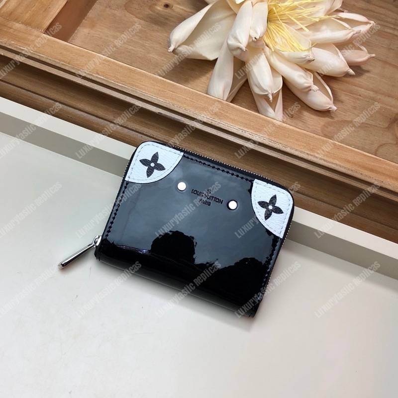 LV Zippy Coin Purse Patent Leather Monogram Black