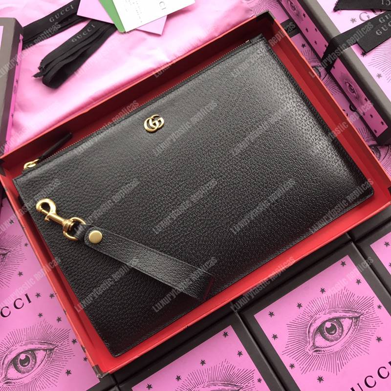 G*u*i gg marmont leather pouch black