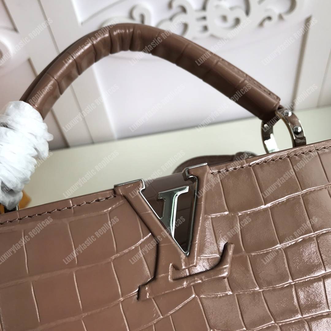 LV Capuccines BB Crocodilien Mat Taupe