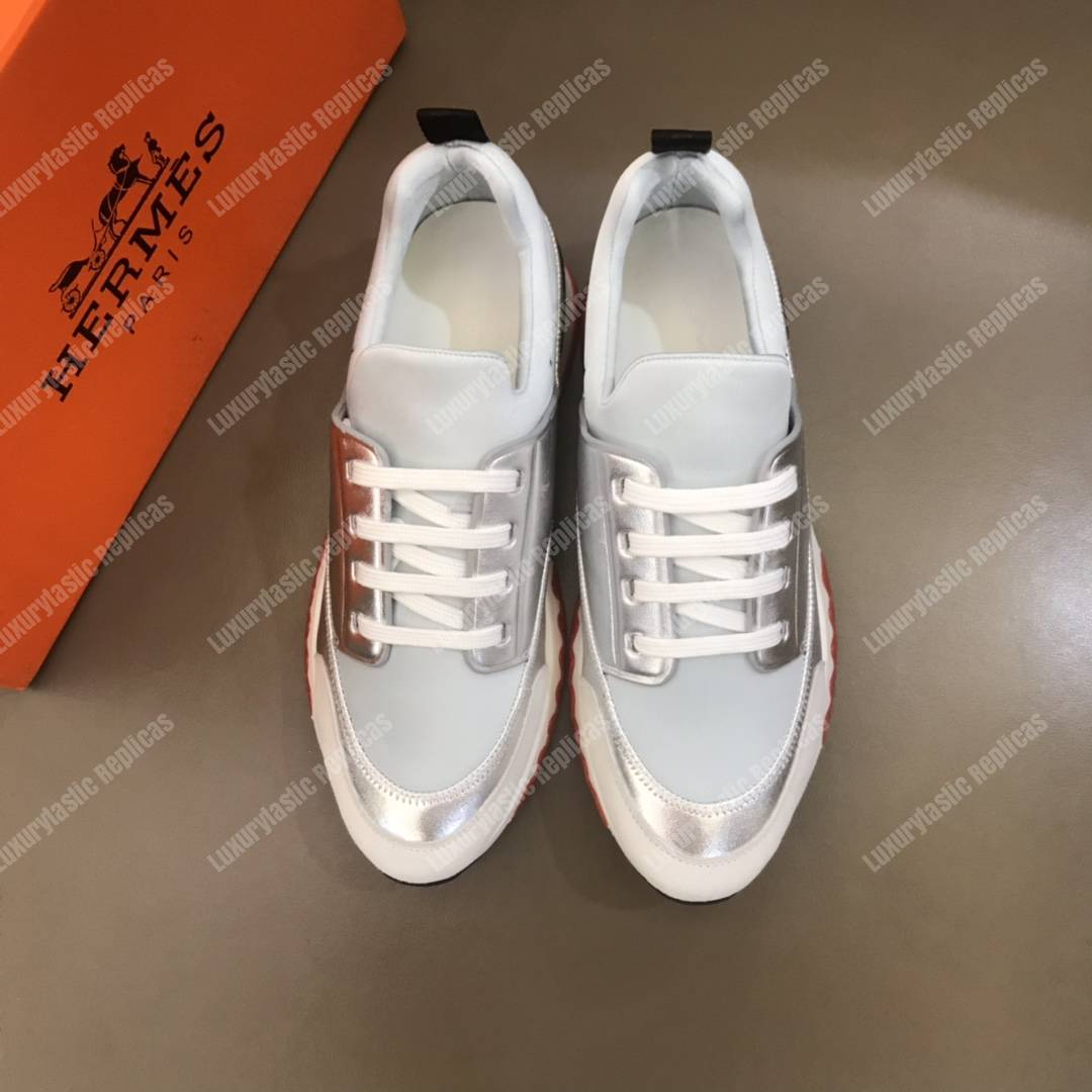 H**mes stadium sneaker white/silver