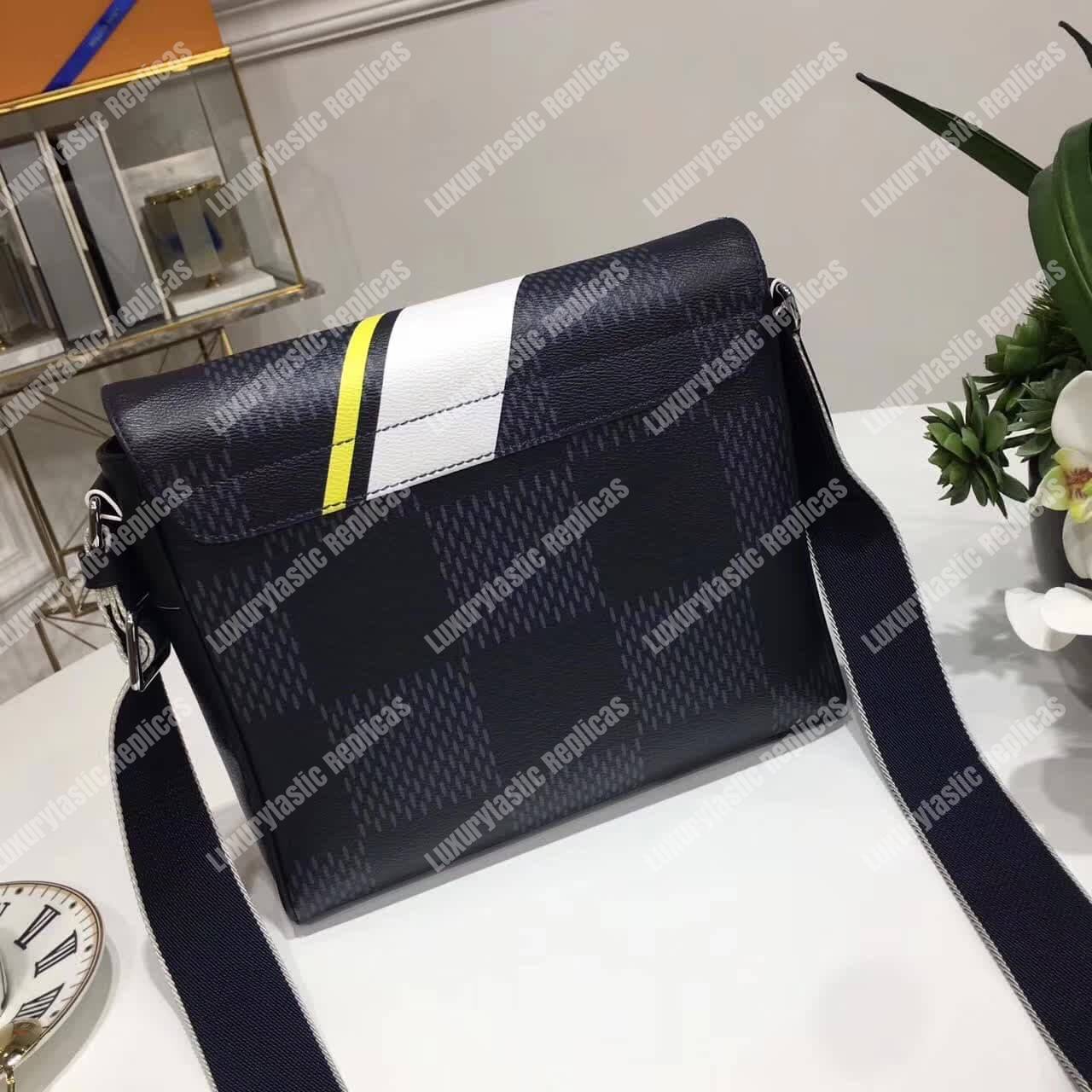 LV District PM Messenger Bag Damier Cobalt Canvas Yellow