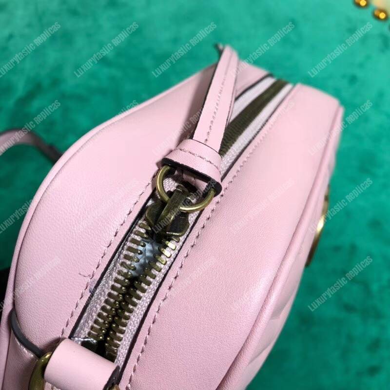 G*u*i gg marmont matelassé mini bag pink