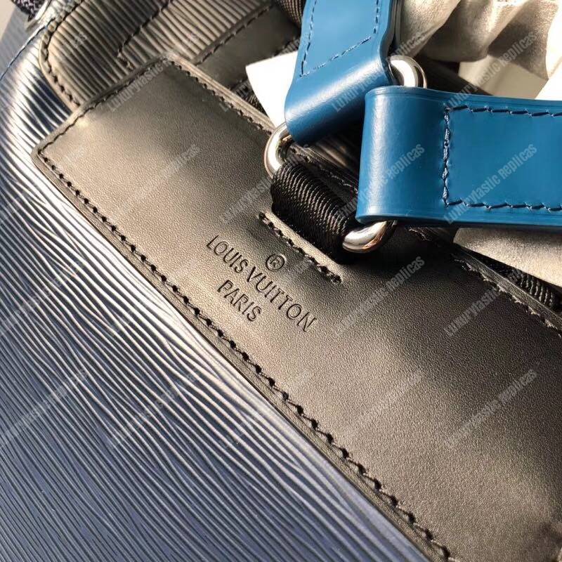 LV Christopher PM Epi Leather Damier Graphite Patchwork Blue
