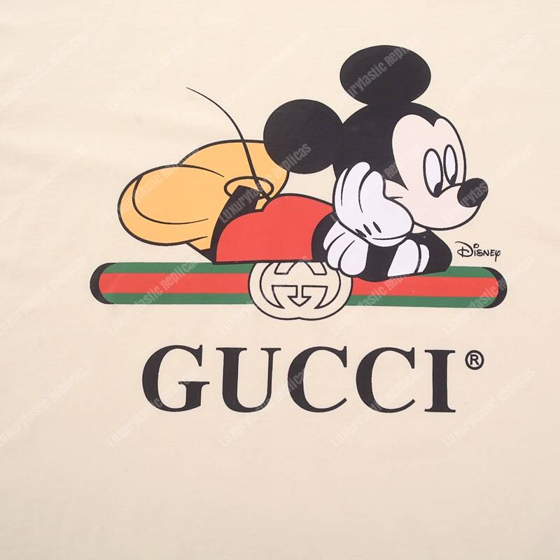 G*u*i mickey mouse print t-shirt beige