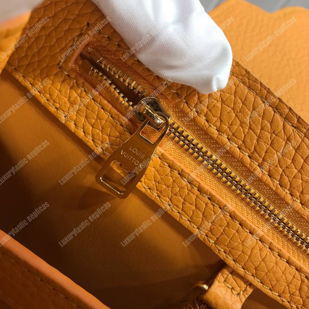 LV Capucines BB Taurillon Leather Ocre