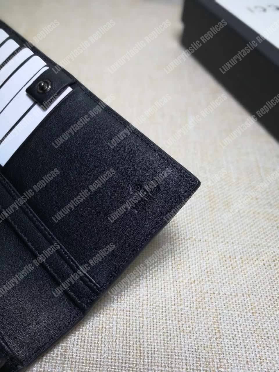 G*u*i gg signature long coin wallet black