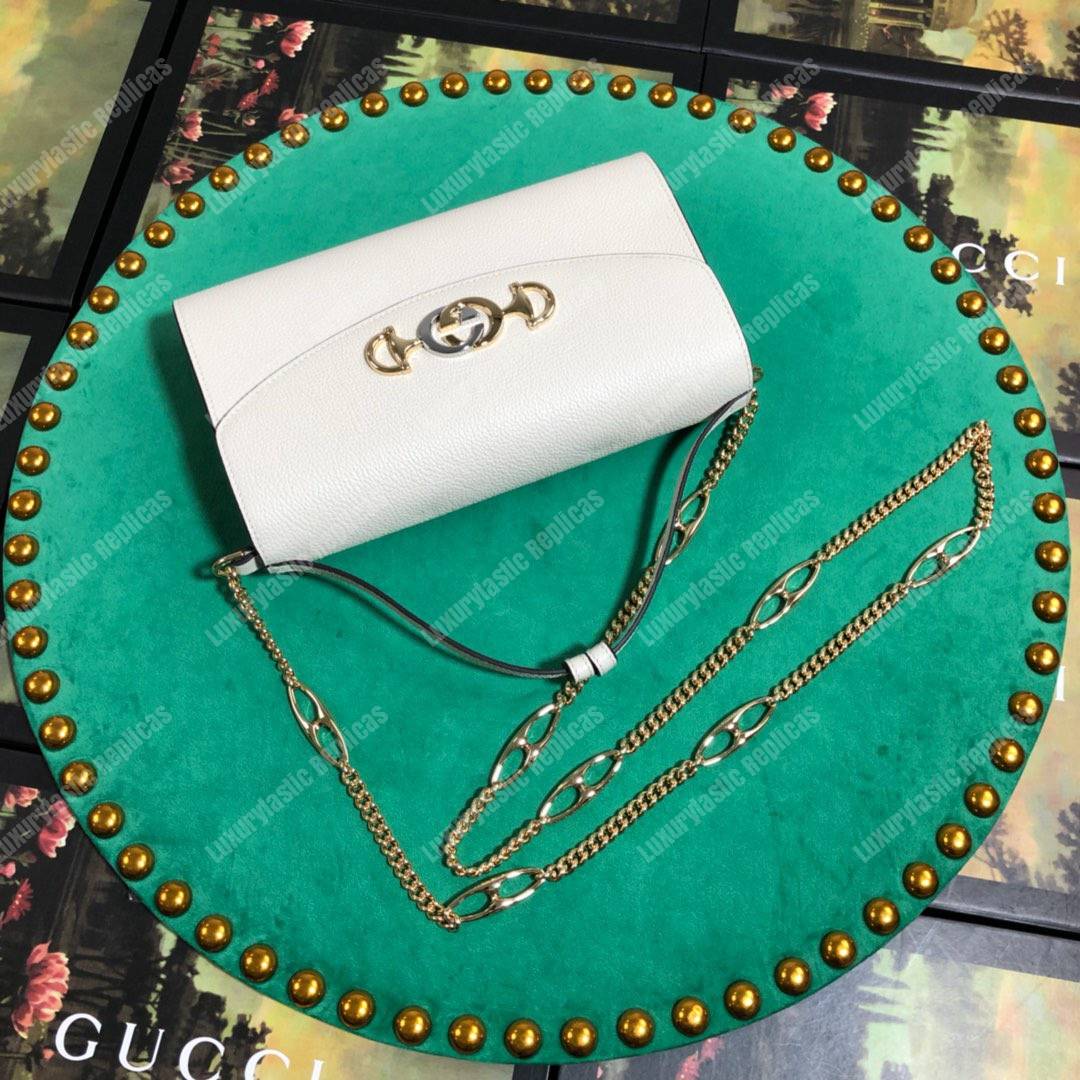 G*u*i zumi white smooth leather small shoulder bag