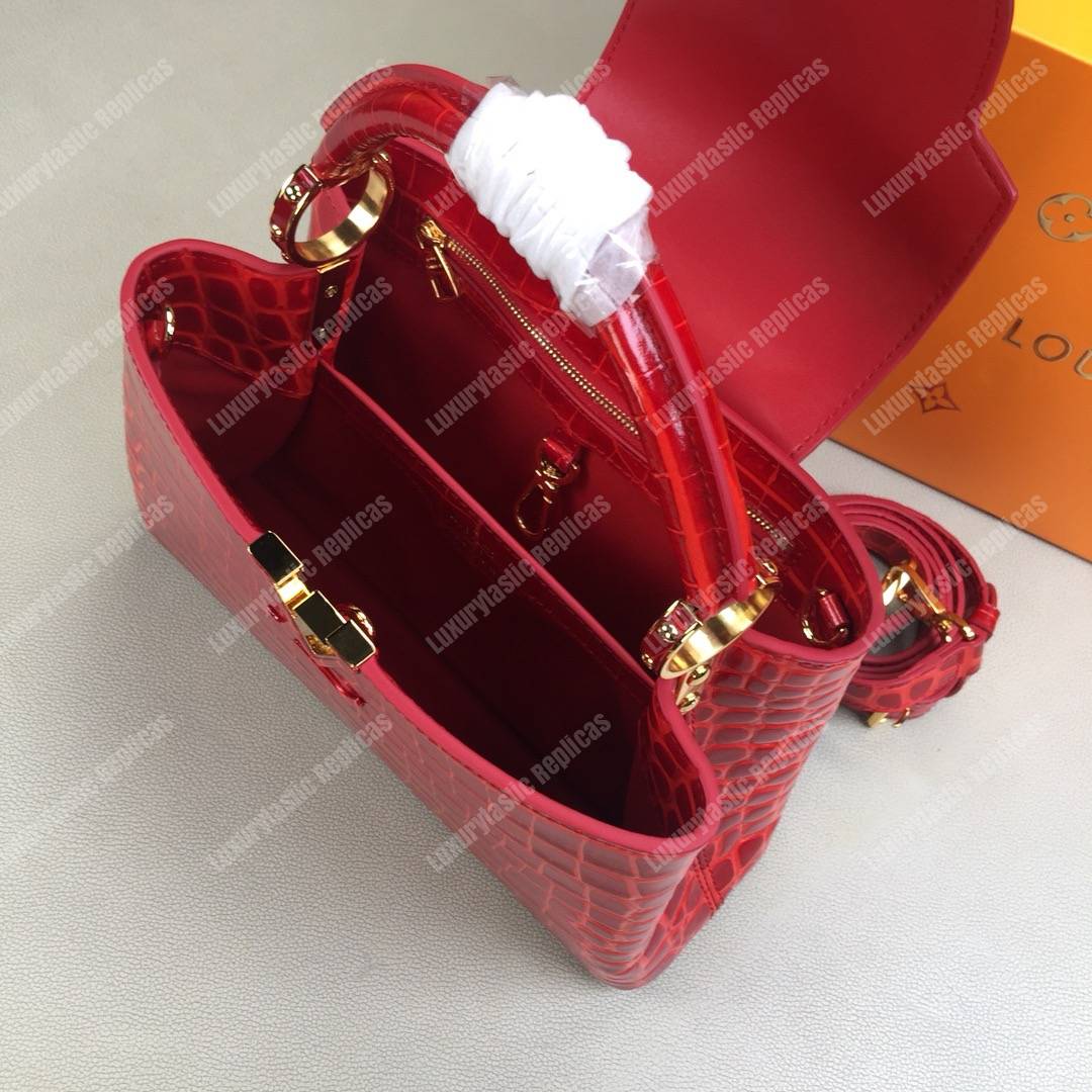 LV Capucines BB Crocodilien Brillant Cherry