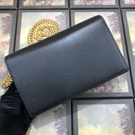 G*u*i leather chain card case wallet gold/black