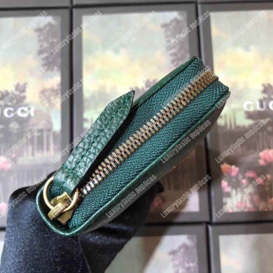 G*u*i garden leather zip around wallet green with butterfly