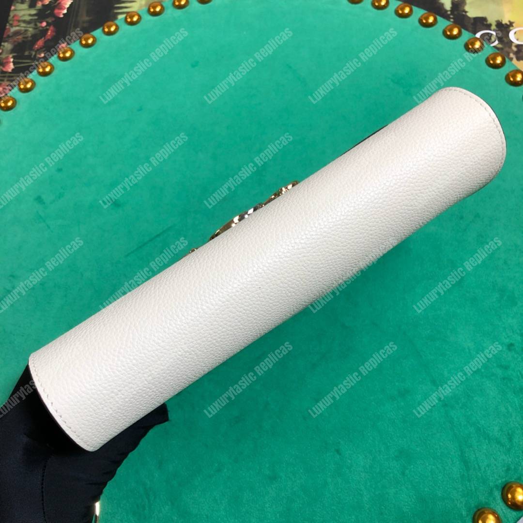 G*u*i zumi white smooth leather small shoulder bag