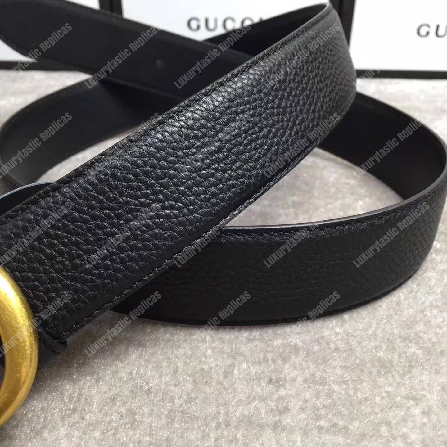 G*u*i leather belt with interlocking g buckle