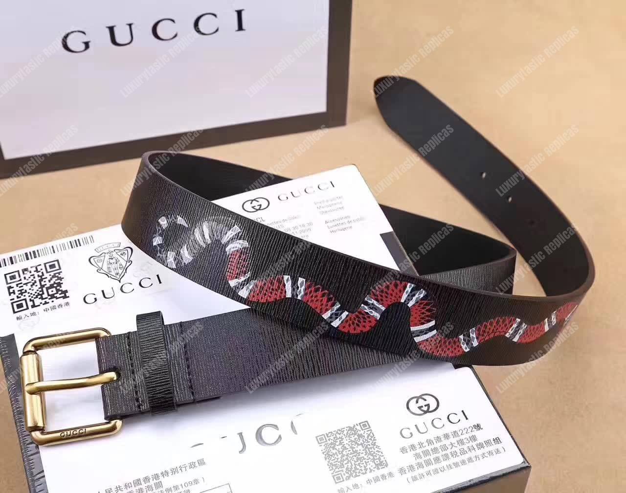 G*u*i leather belt with kingsnake