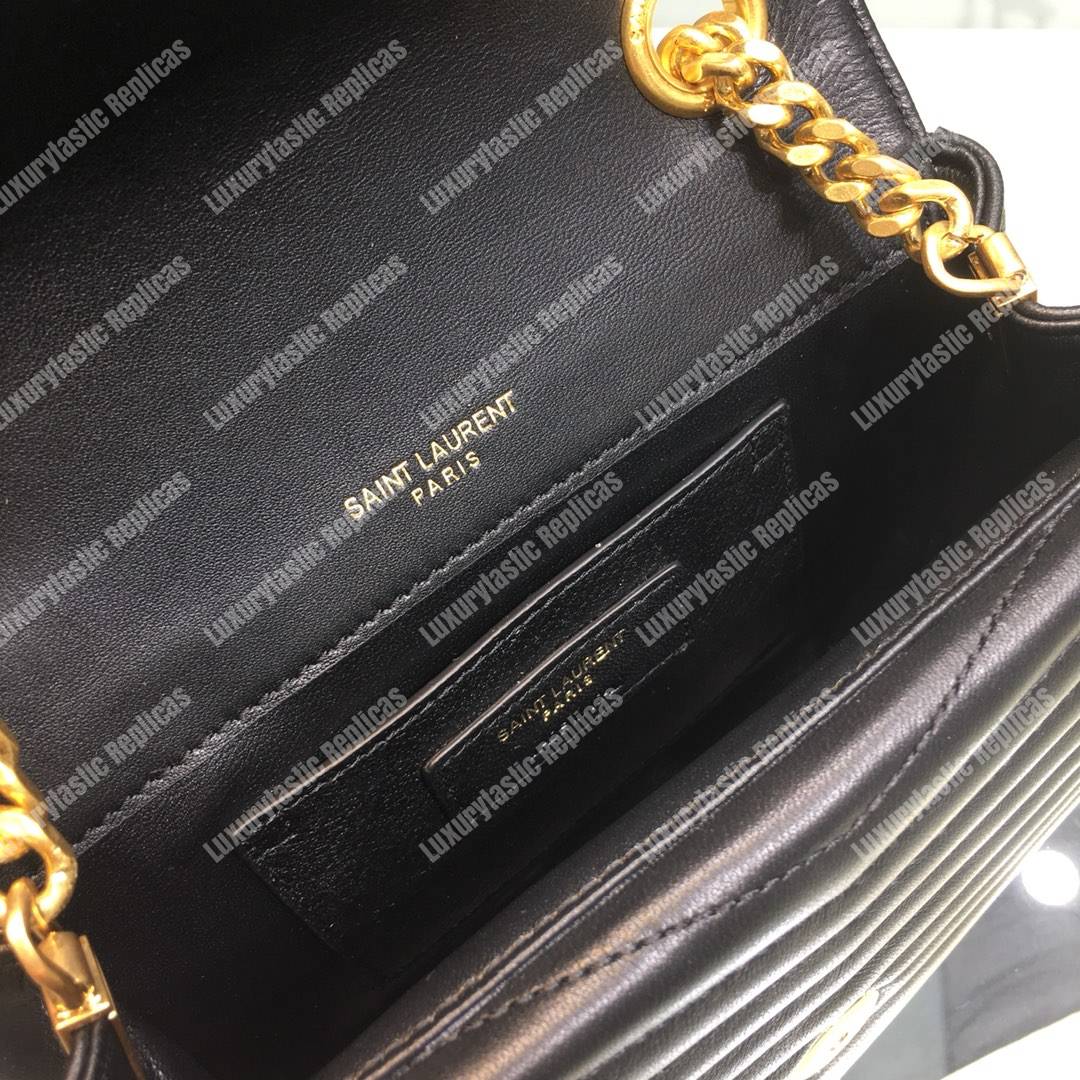 Saint Laurent Sulpice Small In Matelassé Leather Black