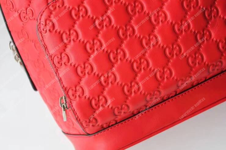 G*u*i signature leather backpack red