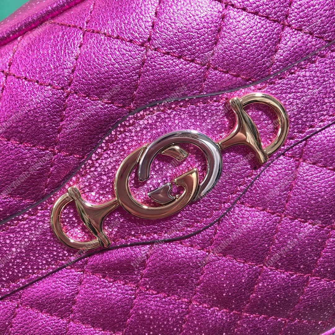 G*u*i mini laminated leather bag purple