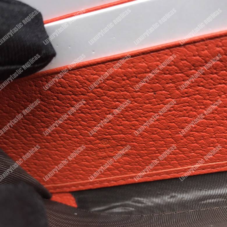 G*u*i stripe zip around leather wallet red
