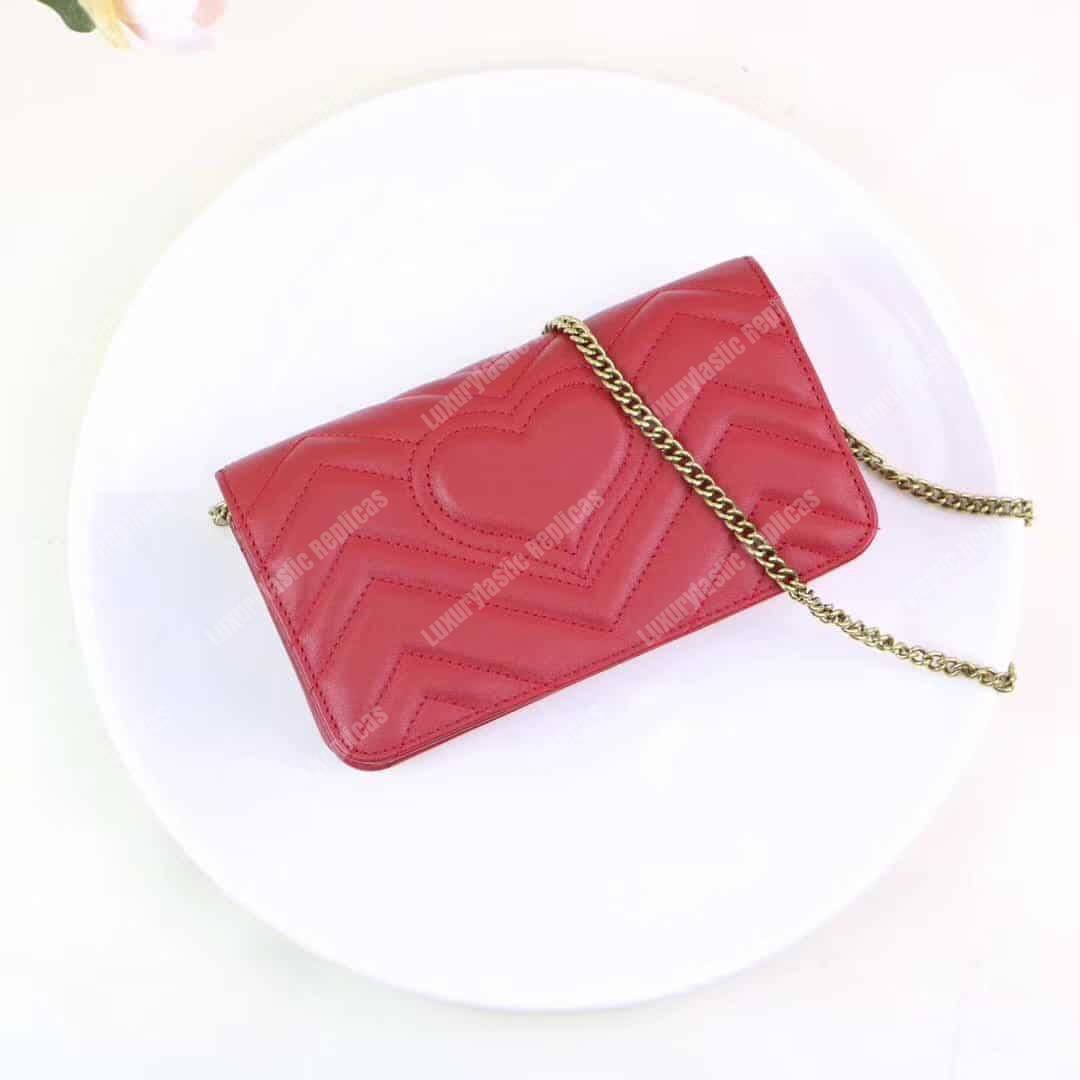 G*u*i gg marmont mini leather bag red