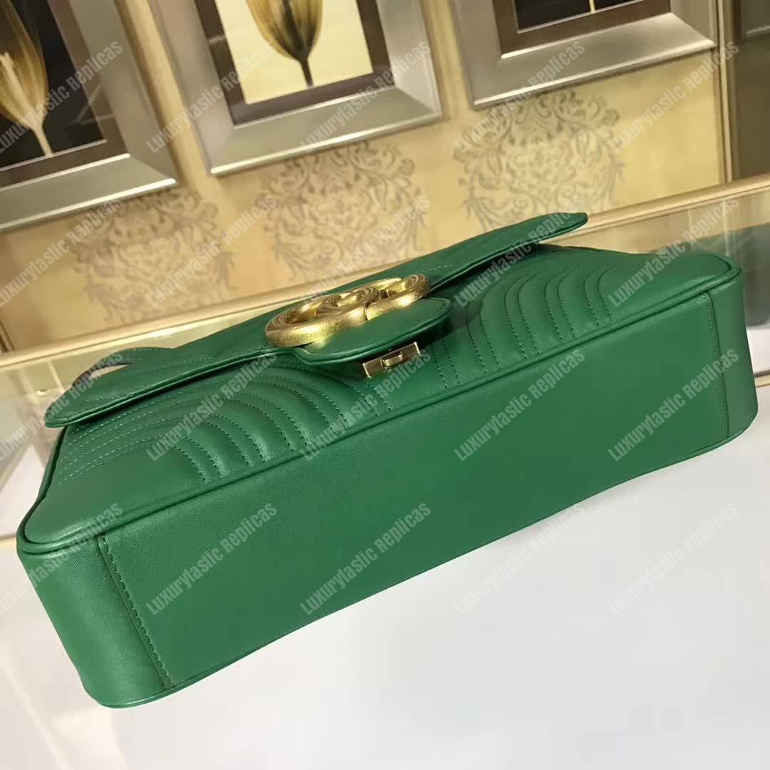 G*u*i gg marmont medium matelasse shoulder bag emerald green