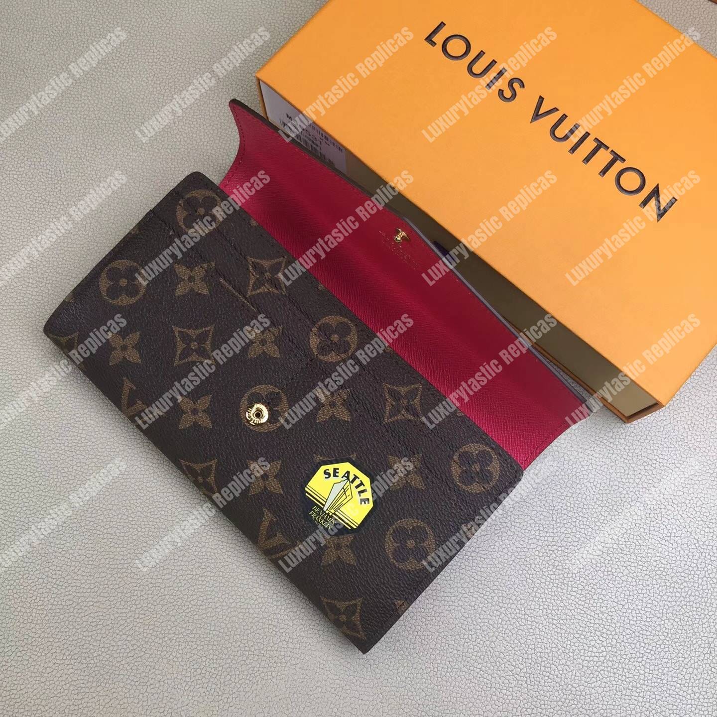 LV Sarah Wallet My LV World Tour Monogram Fuchsia