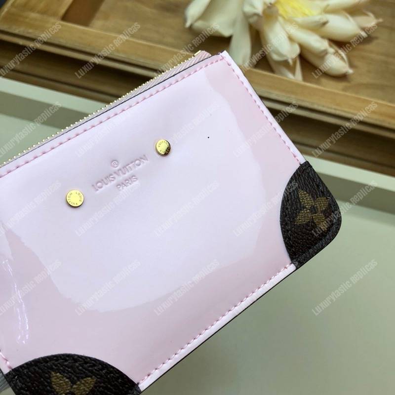 LV Venice Key Pouch Vernis Miroir Monogram Rose Ballerine Pink