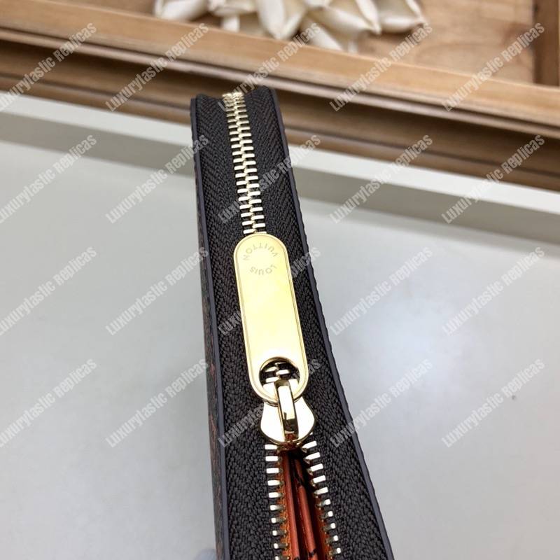 LV Zippy Wallet Catogram Dogs and Cats Brown Orange