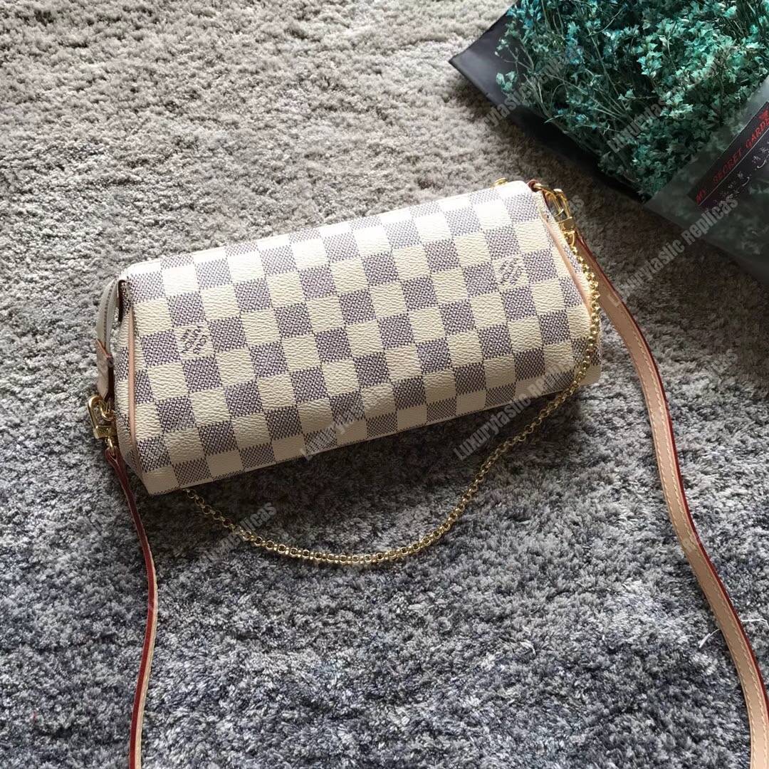 LV Eva Clutch Damier Azur Canvas