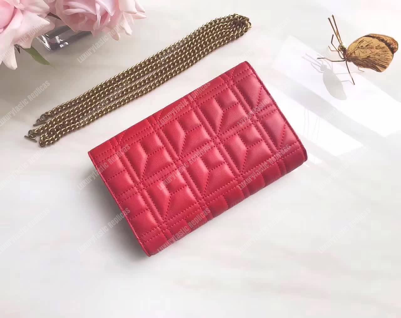 G*u*i gg marmont leather mini chain bag hibiscus red