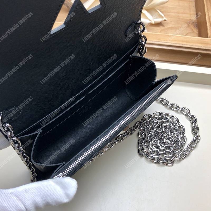 LV Special Edition Twist Chain Wallet Epi Leather in Black