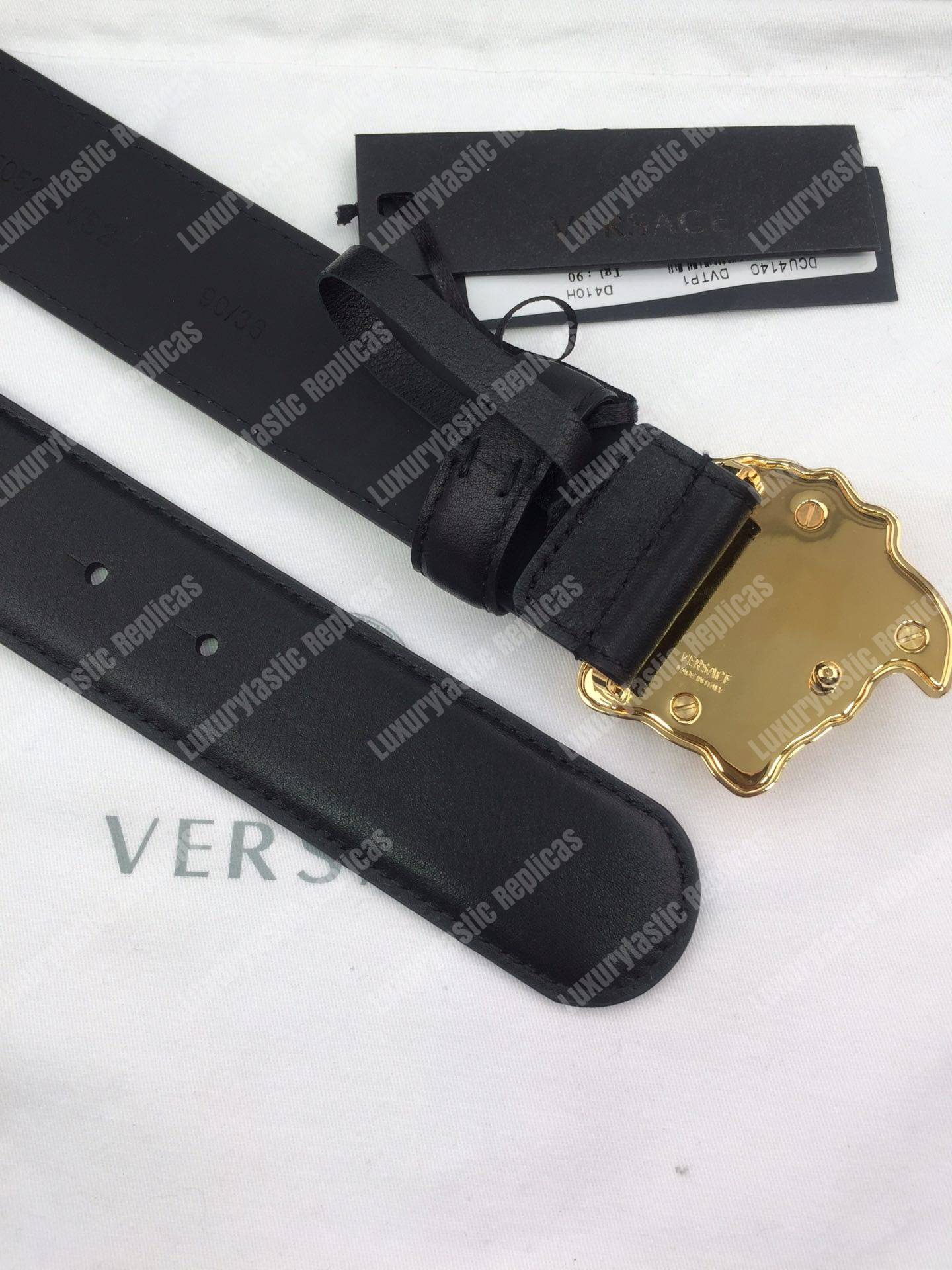 Versace Palazzo Belt with Gold Medusa Buckle
