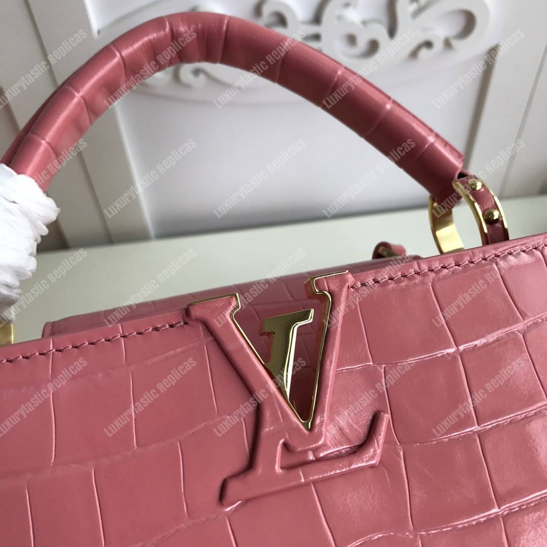 LV Capuccines BB Crocodilien Mat Rose Tourmaline