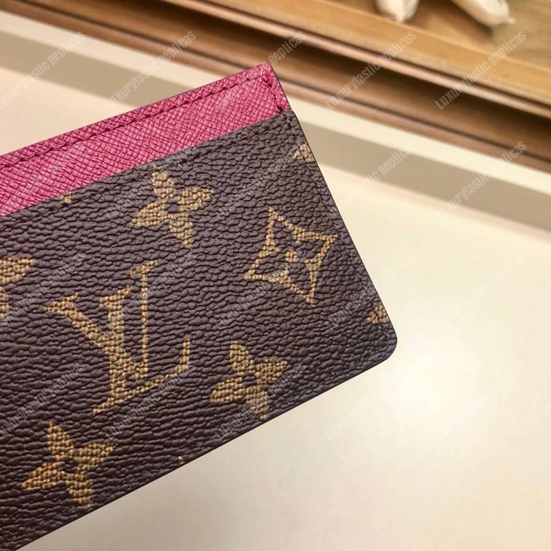 LV Card Holder Monogram Fuchsia