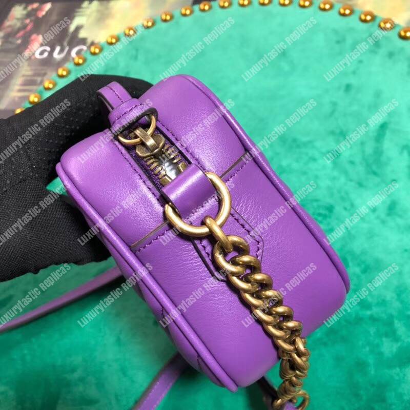G*u*i gg marmont matelassé mini bag purple