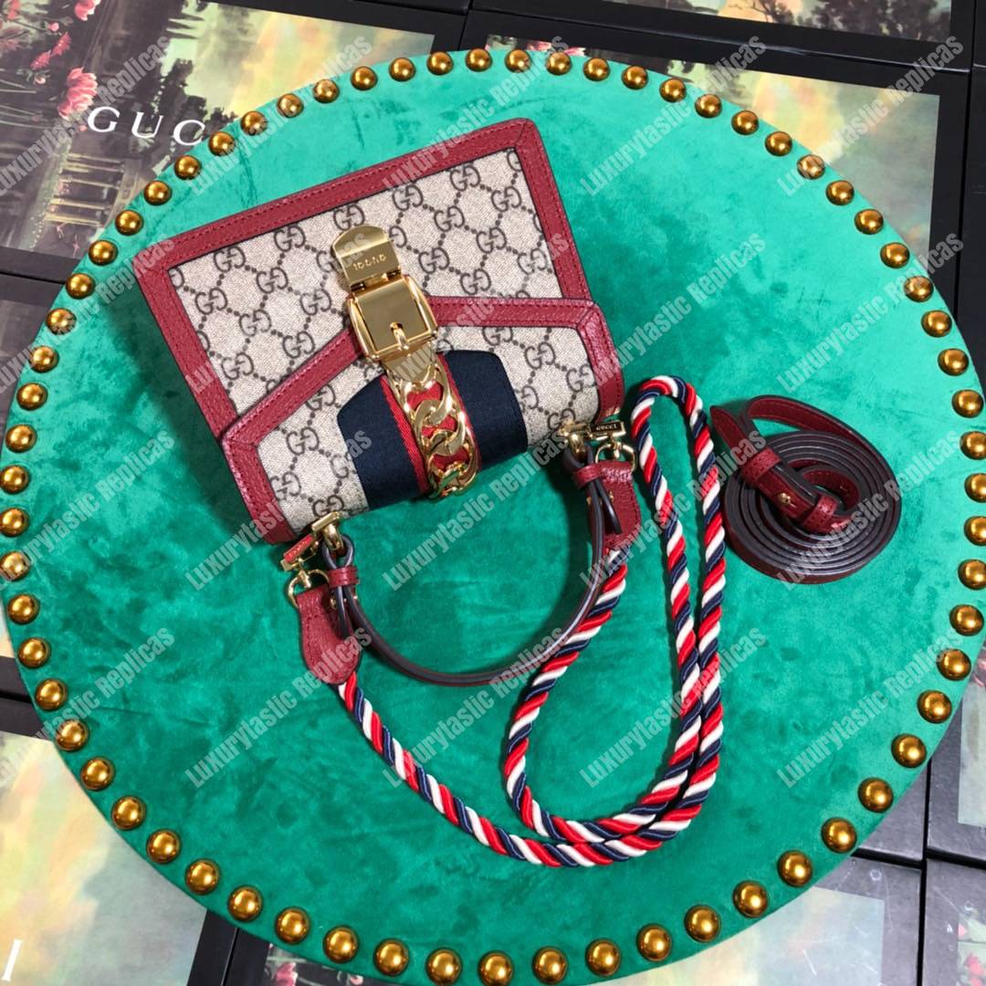 G*u*i sylvie gg sup*e canvas mini bag red