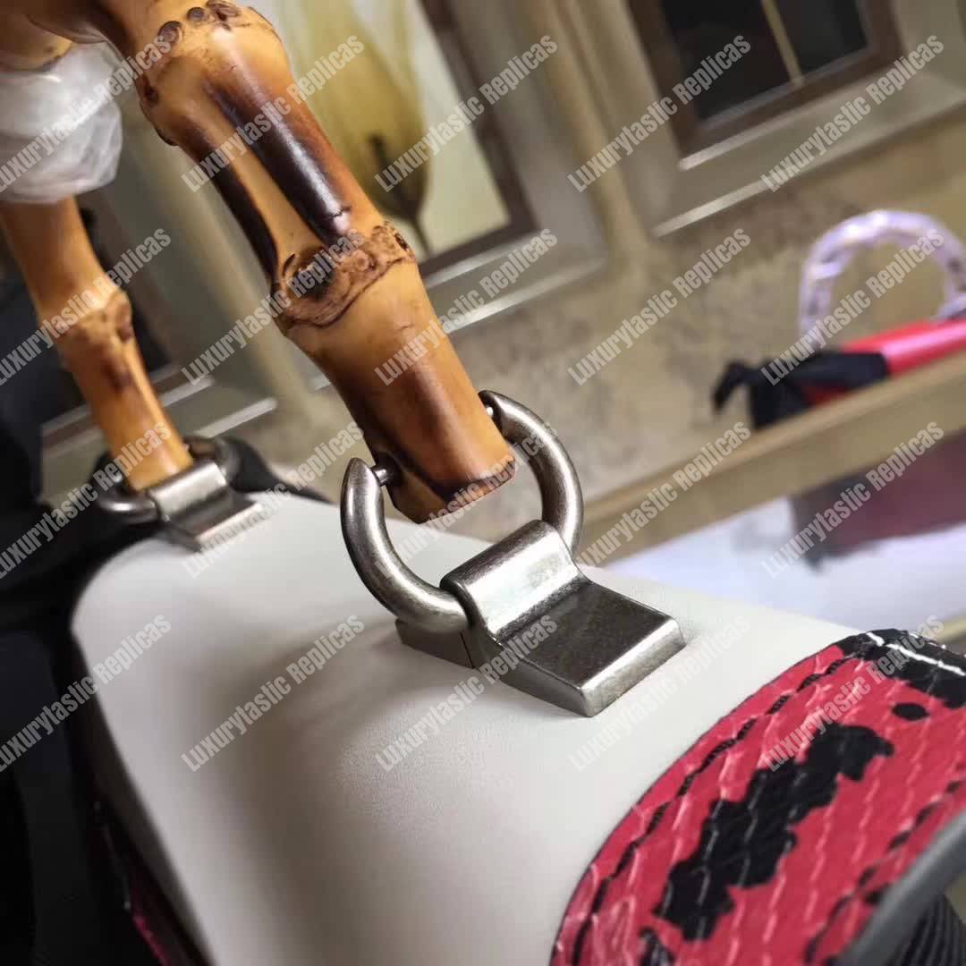 G*u*i lilith leather top handle bag white