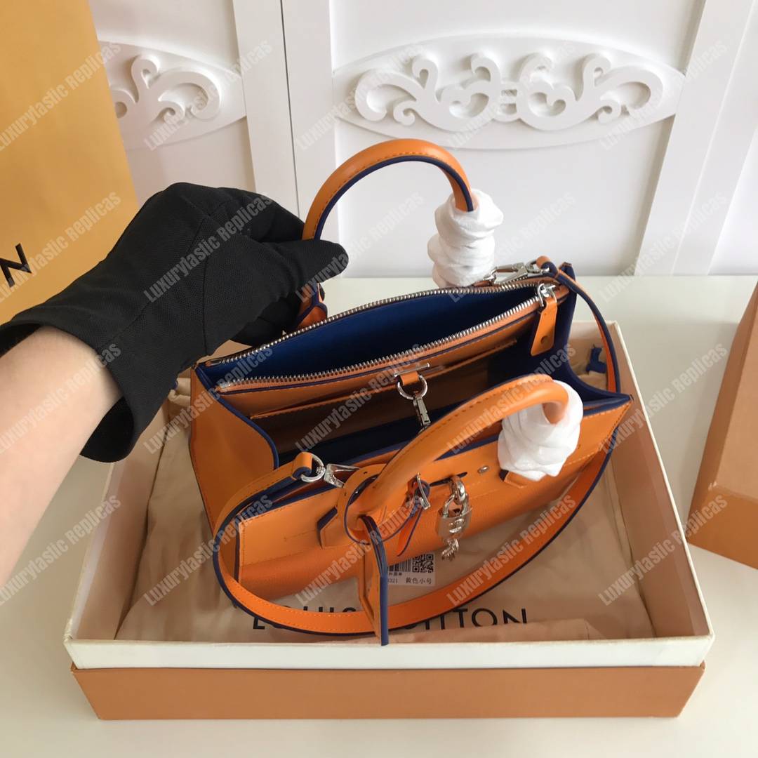 LV City Steamer PM Amaretto Orange/Iris Blue