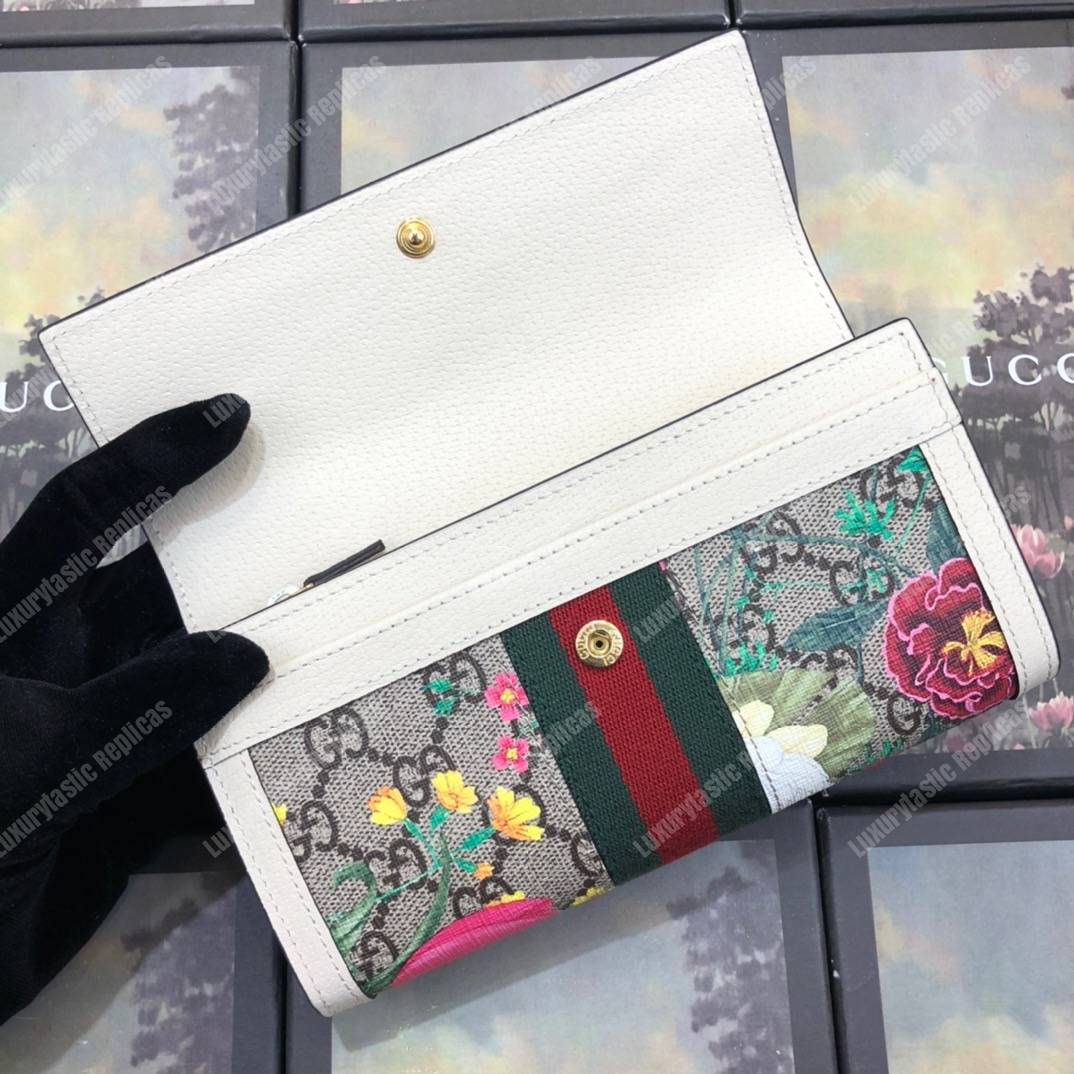 G*u*i ophidia gg flora continental wallet white