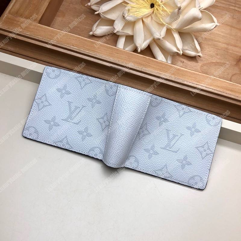 LV Multiple Wallet K45 Taiga Monogram Blanc