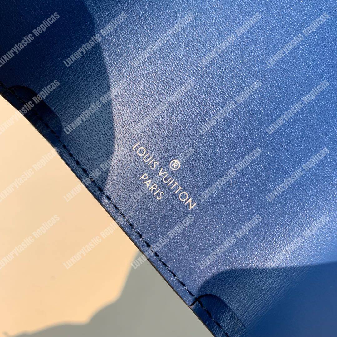 LV Discovery Compact Wallet K45 Taiga Monogram Cobalt