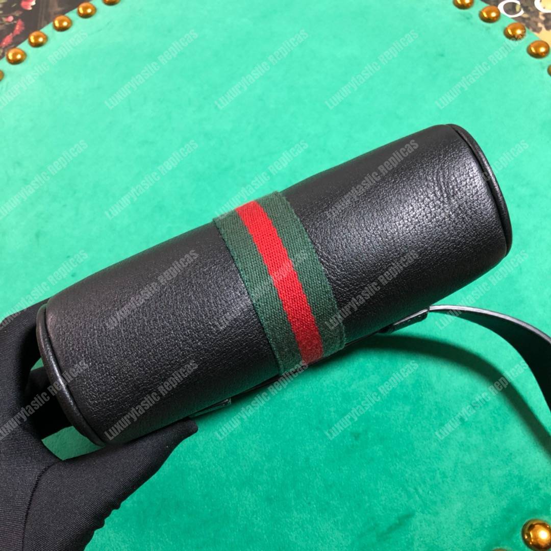 G*u*i ophidia black leather small belt bag