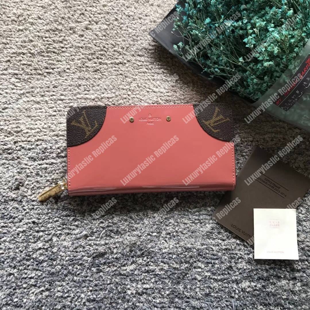 LV Zippy Wallet Patent Leather Vieux Rose