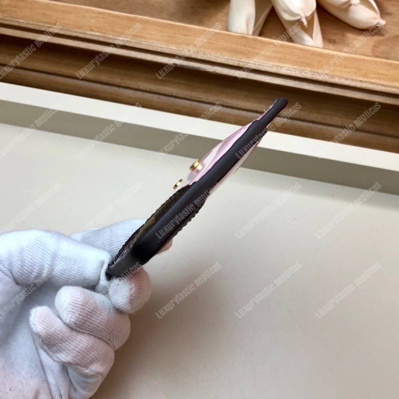 LV Venice Card Holder Vernis Miroir Monogram Rose Ballerine Pink