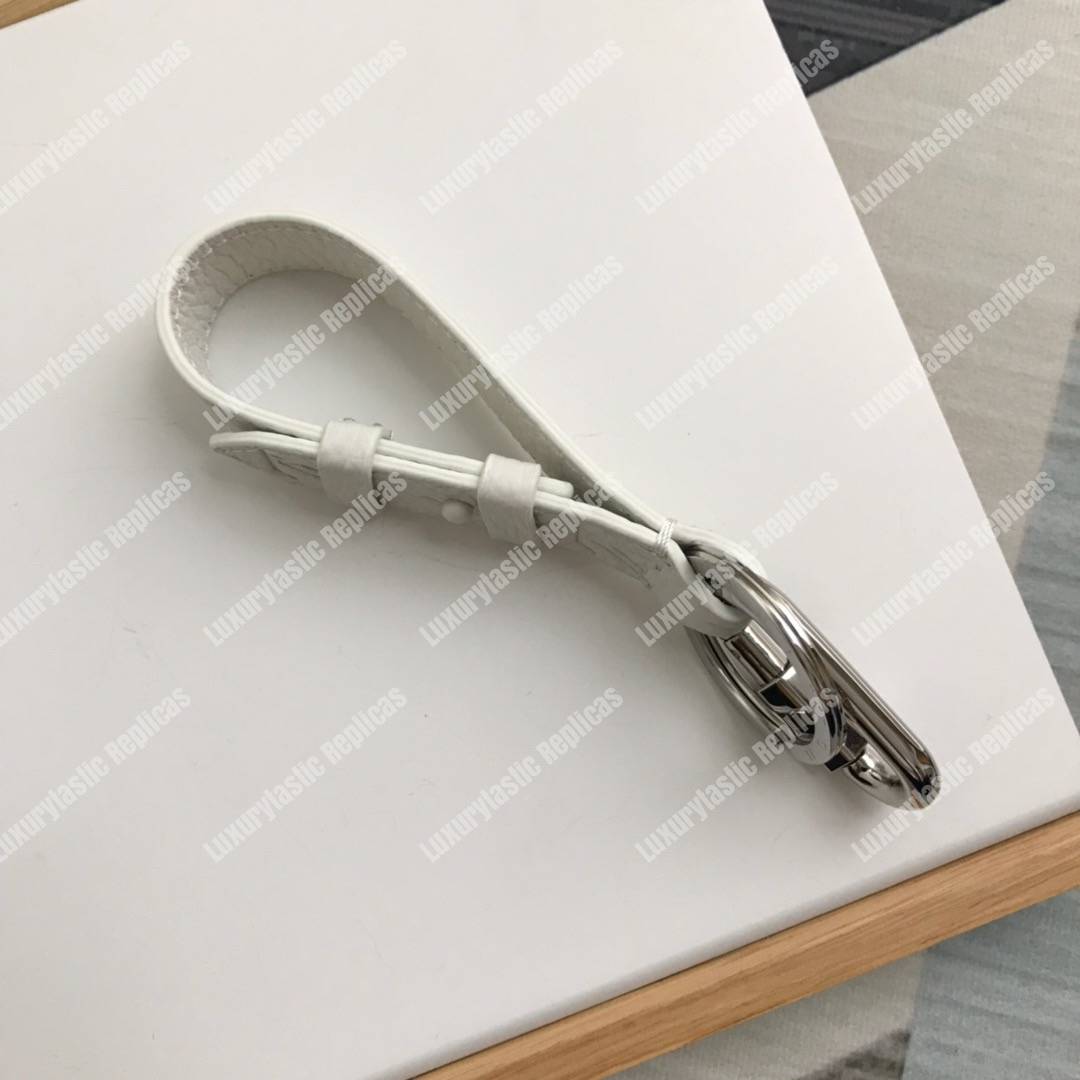 LV Harness Dragonne Bag Charm and Key Holder Taurillon leather White