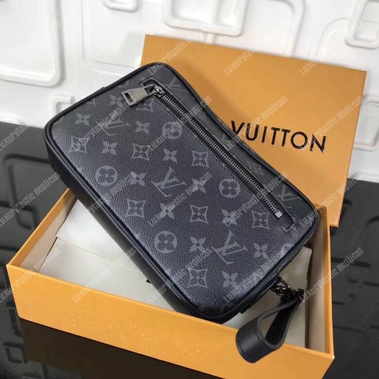 LV Kasai Clutch Monogram Eclipse