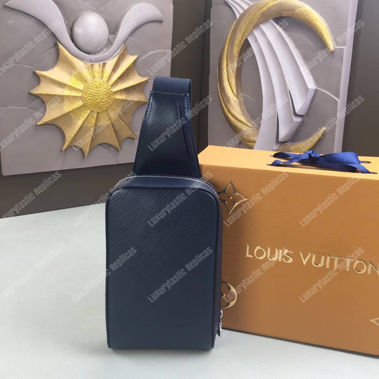 LV Geronimos Messenger Bag Epi Leather Navy Blue