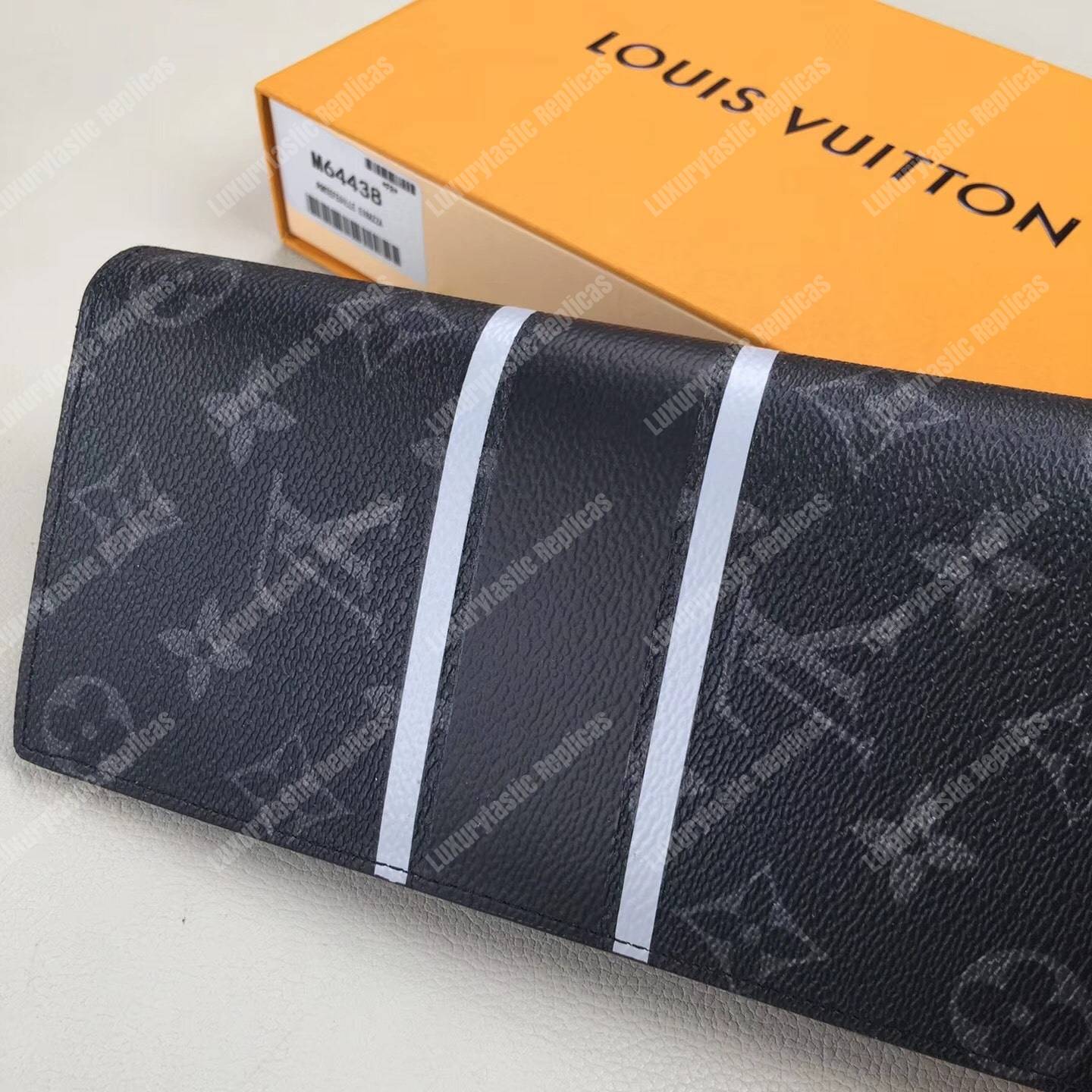 LV Brazza Wallet Monogram Eclipse Canvas