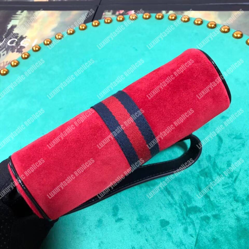 G*u*i ophidia suede small belt bag red