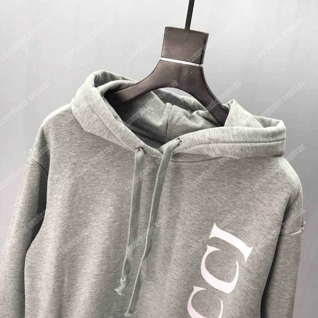 G*u*i print hooded sweatshirt grey