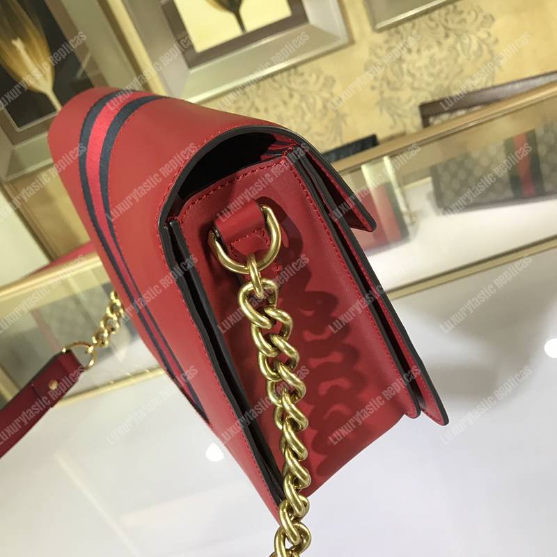 G*u*i gg marmont stylish striped canvas bag red