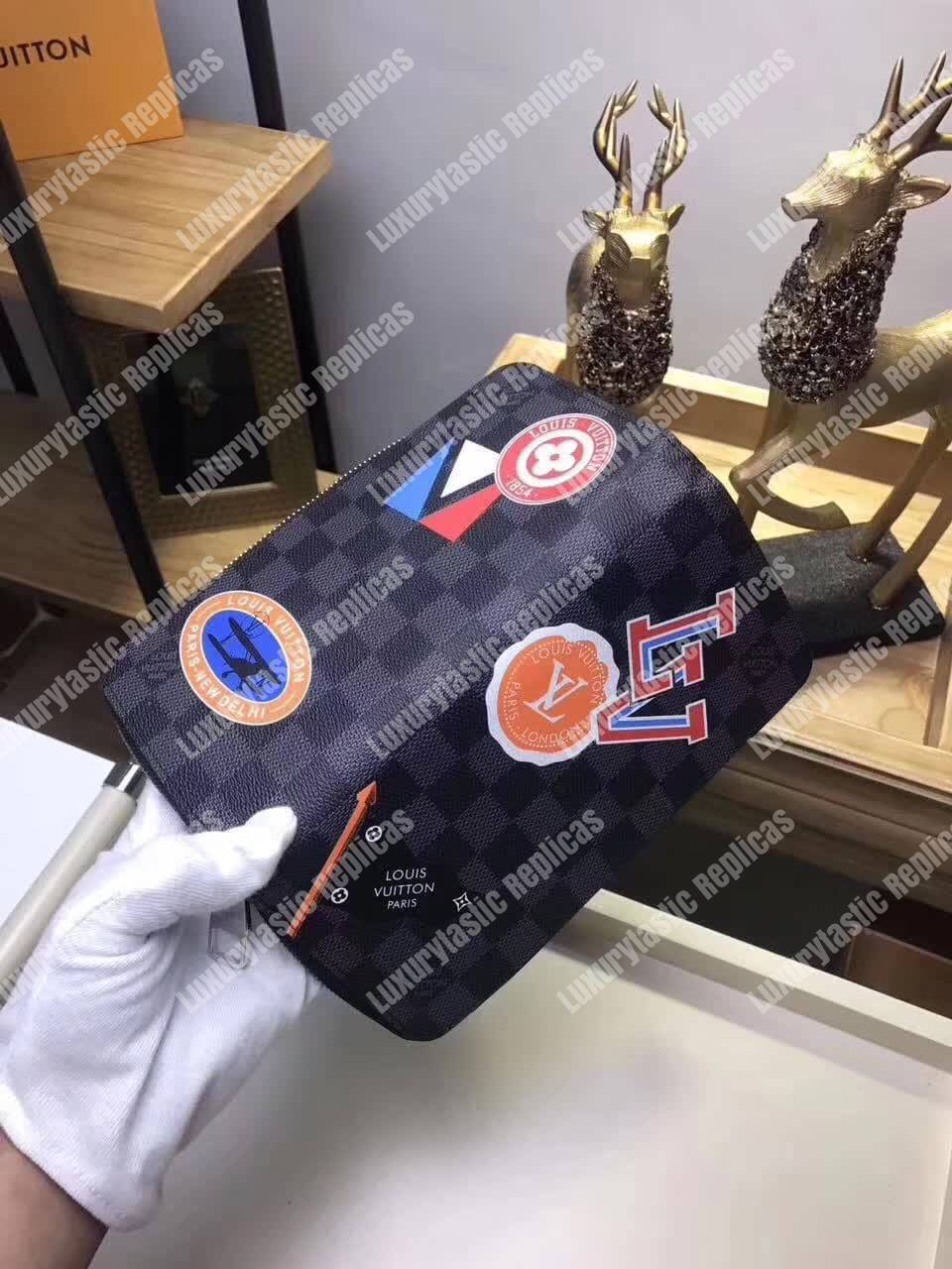 LV League Zippy Long Wallet Vertical Damier Graphite 2017